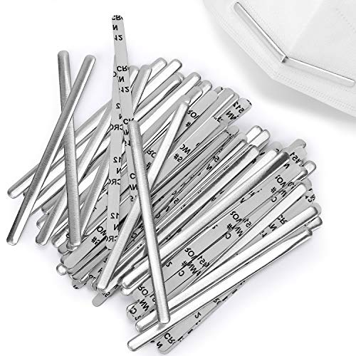 100 tiras de aluminio para puente de nariz, 90 mm, tiras de aluminio para la nariz, autoadhesivo de metal plano para la nariz, soporte para puente de la nariz, alambre para costura y manualidades