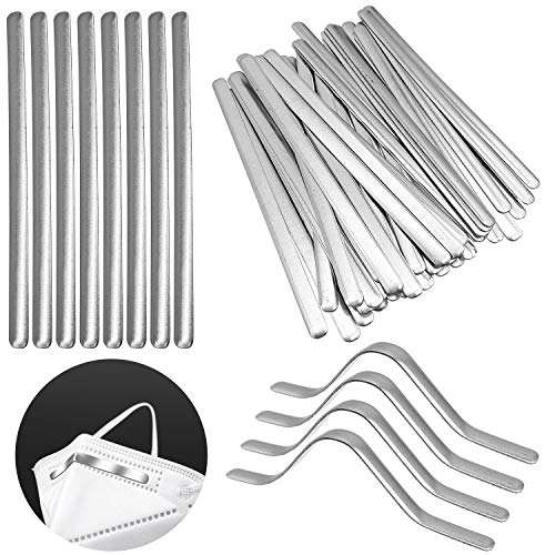 100 Tiras Puente Nariz, 90mm Barra de Aluminio Plana, Ajustable de Soporte Para Puente de la Nariz, Ideal Para Manualidades, Accesorios de Costura