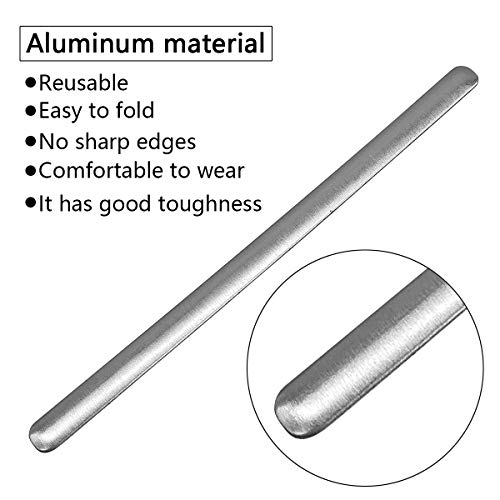 100 Tiras Puente Nariz, 90mm Barra de Aluminio Plana, Ajustable de Soporte Para Puente de la Nariz, Ideal Para Manualidades, Accesorios de Costura