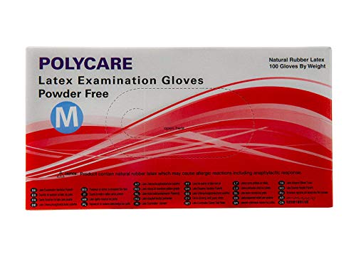 100 unidades de guantes de látex en caja dispensadora - sin talco, no estéril - 5 tamaños de guantes desechables, S, 1