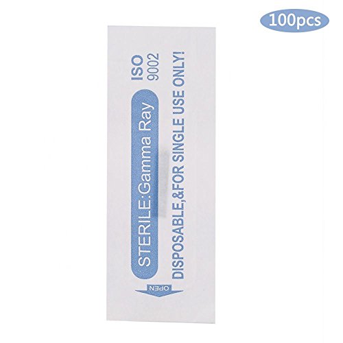 100 unids/set 18u pin cuchilla para tatuaje de cejas manual microblading maquillaje permanente aguja estéril