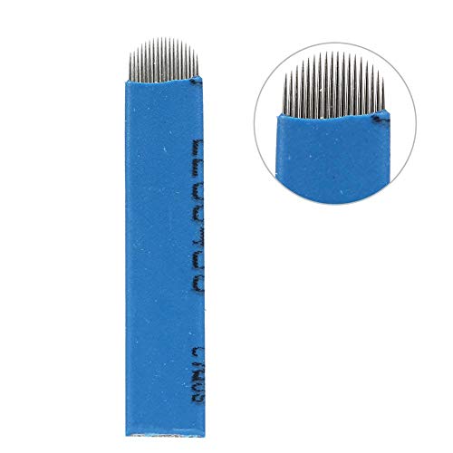 100 unids/set 18u pin cuchilla para tatuaje de cejas manual microblading maquillaje permanente aguja estéril