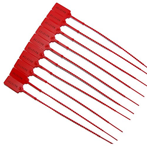 100 X Red Security Tags Numb ered Pull Ties Secure Anti-tamper Seals by SERPRO