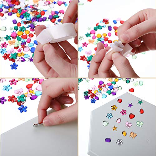1000 Piezas Joyas de Artesanía Brillantes Gemas de Diamantes de Imitación de Espalda Plana Adornos de Piedra Preciosa de Acrílico con Punto Adhesivo para Decoracion de Manualidades