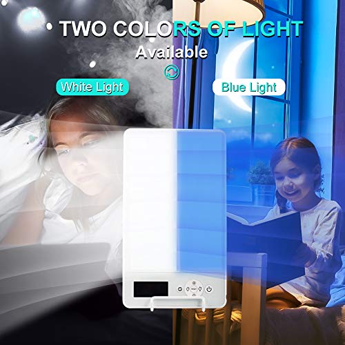 10000 Lux SAD Light Therapy Lamp for Winter Blues, Full UV-Free LED Spectrum, 2 Adjustable Colors and Brightness Control, Portable Daylight Simulation Box for Seasonal Affective Disorder (SAD)