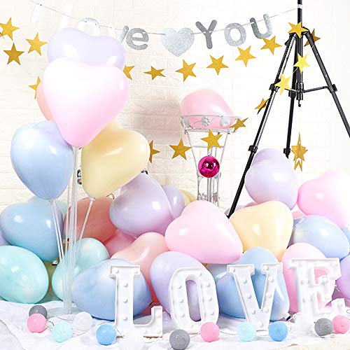 100pcs Globos Pastel Globos macarrón Pastel Color Globo con Bombas y anudadores para Graduaciones, Fiestas, cumpleaños, día de San Valentín, Fiesta Decoraciones