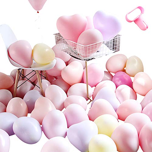 100pcs Globos Pastel Globos macarrón Pastel Color Globo con Bombas y anudadores para Graduaciones, Fiestas, cumpleaños, día de San Valentín, Fiesta Decoraciones