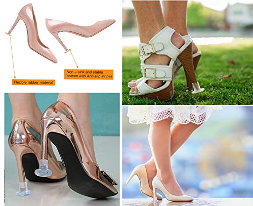 12 Pairs Tapones de Tacón Protectores Tacones, Mnioky Fundas de reparación de Tacones para Mujeres,Heel Protectors para Bodas, Carreras Protección contra Césped, Grava, (S, M, L)