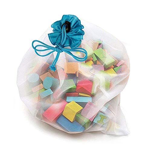 12 pcs Bolsa Reutilizable Compra para Almacenamiento Fruta Verduras Juguetes Lavable y Transpirable (Rouge Vert Bleu)
