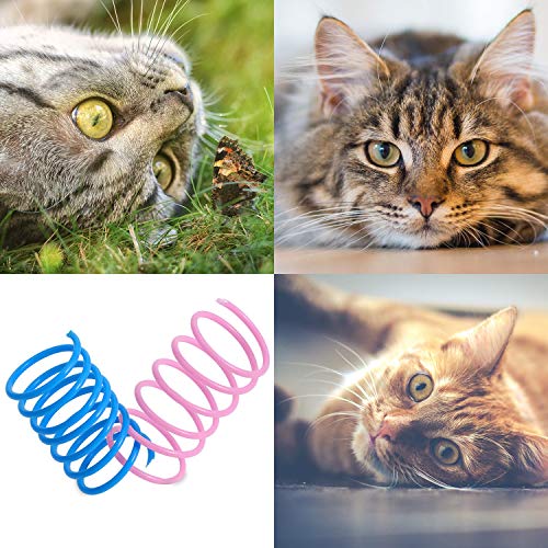 12 Piezas Muelle Colorido Juguete para Gato Resortes Espirales de Bobina Plástica Juguetes Interactivos Duraderos para Gato Gatito Mascotas Regalo de Novedad