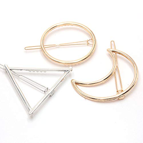 12 piezas Pinzas para el Pelo de Metal, Oro plata hueco geométrico Metal horquilla pelo Clip abrazaderas, Horquillas para el Pelo Pinzas para Mujeres y Chicas