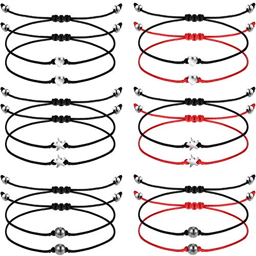 12 Piezas Pulsera de Relación Pulsera de Pareo de Larga Distancia para Amigos Pareja