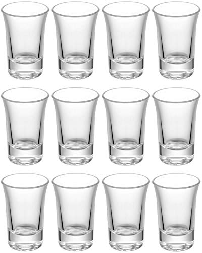 12 vasos de chupito Vaso de chupito 4 cl. Estable, apto para el lavavajillas. Vaso de pinn para Tequila Vodka.