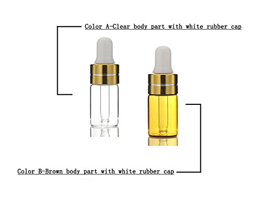 12PCS 3 ML Vidrio Aceite Esencial Botellas Cuentagotas Maquillaje Cosmético Frasco Contenedor Jarra con Eye Glassper Aromatherapy Muestra de Perfume Attar Frascos (Claro)