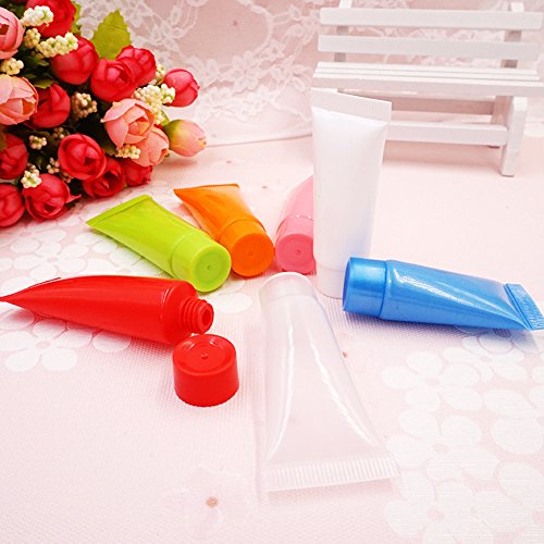 12pcs 5 ml/10 ml Empty Rellenable Plástico Viajes Embalaje muestra suave tubos botella Container Caso para GE de ducha champú limpiador facial emulsión