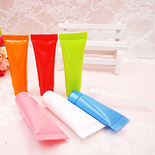 12pcs 5 ml/10 ml Empty Rellenable Plástico Viajes Embalaje muestra suave tubos botella Container Caso para GE de ducha champú limpiador facial emulsión