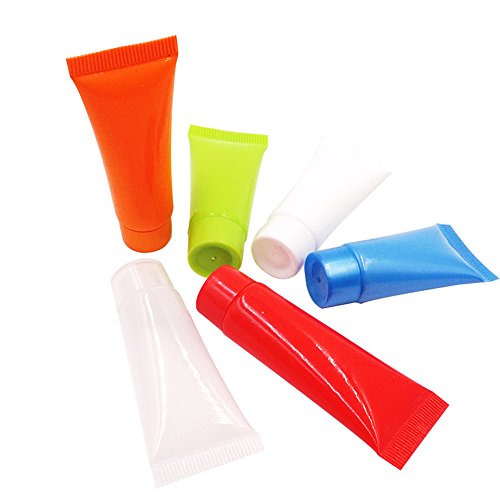 12pcs 5 ml/10 ml Empty Rellenable Plástico Viajes Embalaje muestra suave tubos botella Container Caso para GE de ducha champú limpiador facial emulsión