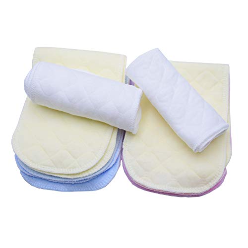 12pcs Pañales del Algodón del Bebé,Pañales De Tela De Algodón Lavable Pañales Reutilizables De Alta Absorbencia Suave y Seguro Inserta Revestimientos En Todas Las Pieles Recién