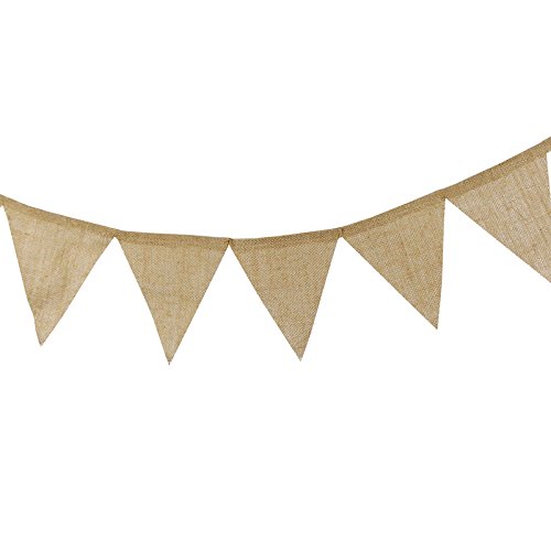 13pcs Guirnalda de Banderas Banderines Arpillera, Decoración para Bodas, Fiestas y Bautismo