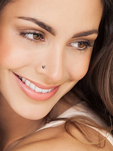 15 Piezas Piercing de Nariz en Forma de L Pendiente de Nariz Barra Curvada Joyería de Piercing de Nariz, 15 Colores