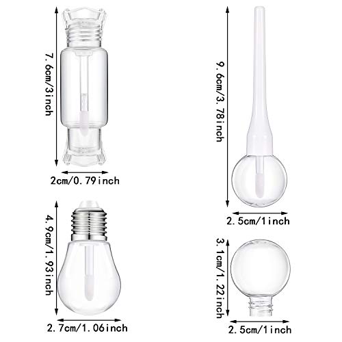 15 Piezas Tubos de Brillo Labial Vacíos Contenedores de Bálsamo Labial de Pástico con Forma de Caramelo Piruleta Bombilla Divertida Mini Botellas de Aceite de Labios Recargables para Mujer Niña