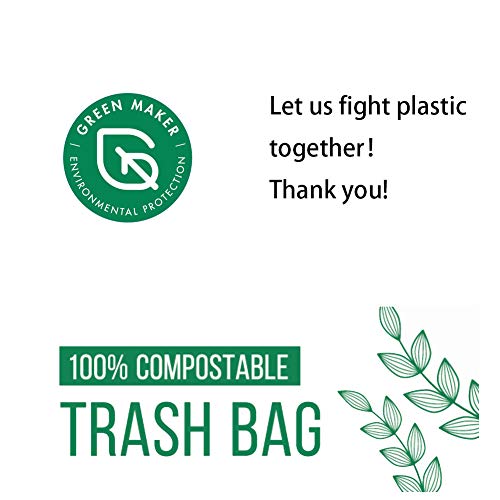 150 Bolsas Compost Liners Bolsas para residuos de cocina de 6L, 8L, 10L Bolsas 100% biodegradables hechas de almidón de maíz con Certificación EN13432 (6L)