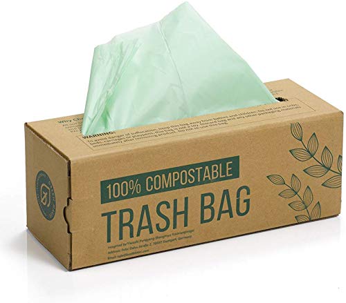 150 Bolsas Compost Liners Bolsas para residuos de cocina de 6L, 8L, 10L Bolsas 100% biodegradables hechas de almidón de maíz con Certificación EN13432 (6L)