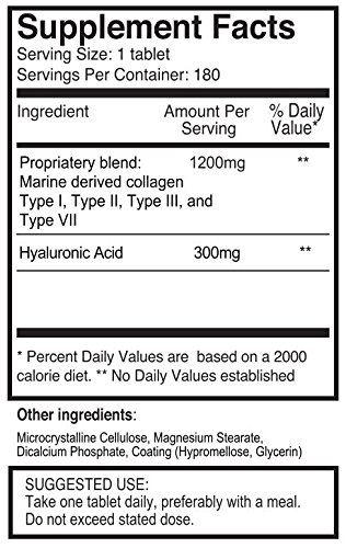 1500 mg en 180 tabletas, 1200 mg de colágeno y 300 mg de ácido hialurónico por tableta, (Suministro para 3 meses), (UCHL3)
