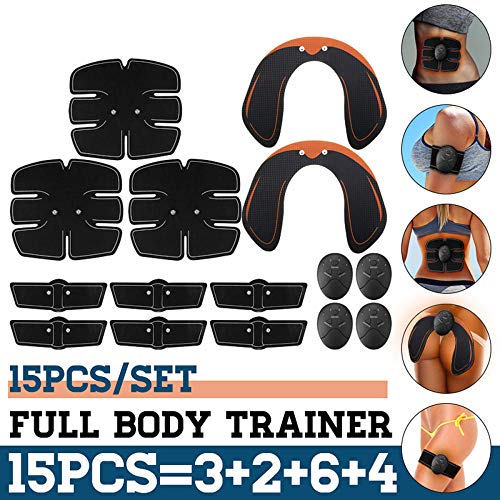 15PCS / Set EMS Entrenador Abdominal Muscular Músculo inalámbrico Inteligente ABS Rodillo Abdominal de Cadera Muscular Abdominal Conjunto de Masaje Pérdida de Peso cinturó Estimulador Abdominal