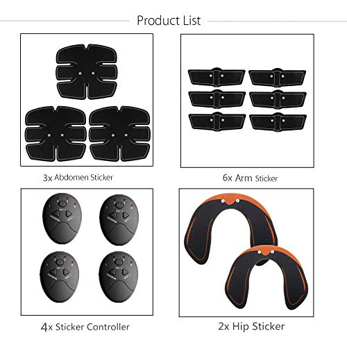 15PCS / Set EMS Entrenador Abdominal Muscular Músculo inalámbrico Inteligente ABS Rodillo Abdominal de Cadera Muscular Abdominal Conjunto de Masaje Pérdida de Peso cinturó Estimulador Abdominal