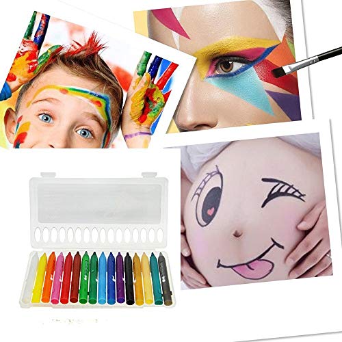 16 colores niños adulto disfraces pintura corporal pintura aceite maquillaje Halloween maquillaje pintura para pintar cara pintura aceite cepillos pinceles pintura seguro no tóxico