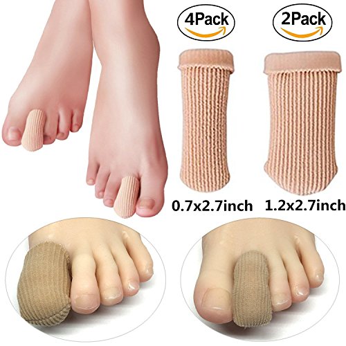 16 piezas de tapón para dedos de los pies, 10 tapas de gel de silicona + 6 protectores de funda de tela – Evita el desarrollo de callos y ampollas, suaviza y calma la piel de los dedos y los pies