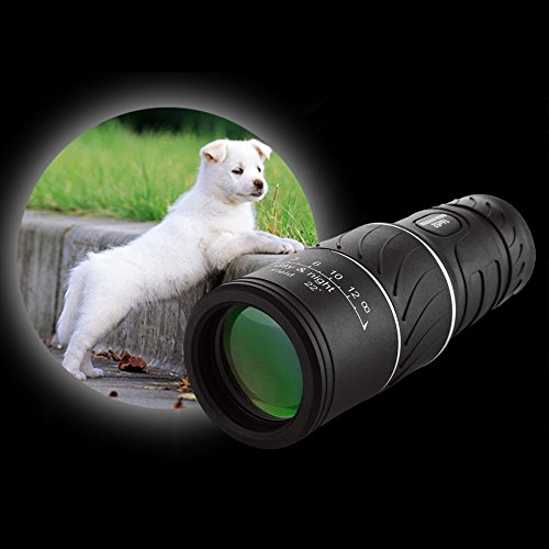 16 x 52 monocular telescopio AOBETAK vision nocturna binoculars con adaptador de movil y trípode, prismáticos para adultos y niños que miran pájaros viajando, al aire libre caza 98 m/8000 m