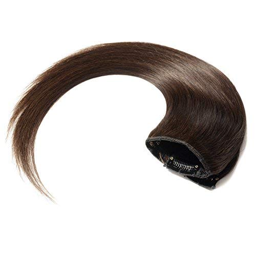 18"(45cm) SEGO Extensiones de Clip de Pelo Natural Humano [#2 Marrón Oscuro] Cabello 100% Remy [Una Pieza 5 Clips] 3/4 Cabeza Completa Postizos Pelucas Lisas (50g)