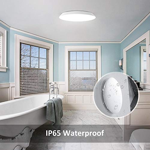 18W Plafón LED Techo Novostella 1800lm Luz Plafon Baño LED Redondo 300mm, Impermeable IP65 Blanco Frío 6000K, Diseño Ultradelgado, Adecuada para Baños, Cocinas, Dormitorio y Pasillo