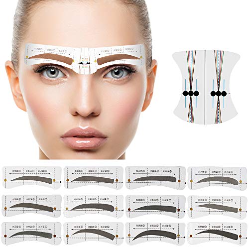 192 pares Pegatinas Cejas Pegatina Tarjeta de Cejas Plantilla Cejas, Moldes de Cejas para Dar Forma a las Cejas para Chicas y Mujeres (12 Estilos)