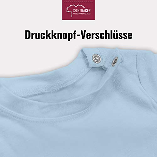 1er cumpleaños Corona Chico Camiseta de bebé Manga Corta (Azul bebé, 12-18 Meses)