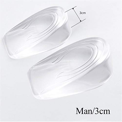 1pair Hombres Mujeres talón amortiguador de las plantillas del Aliviar cómodo Protectores de dolor en el pie 1-3cm aumento de la altura del cojín del zapato Plantillas Soporte plantilla Generic Espuma