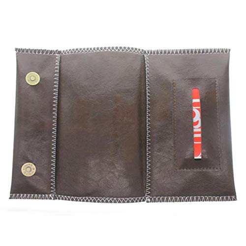1pc Bolsa De Tabaco, Bolsa De Tabaco del Cigarrillo del Balanceo De Cuero Portable Caja del Filtro De La Pipa De Tabaco Monedero Papel Titular Consejo De