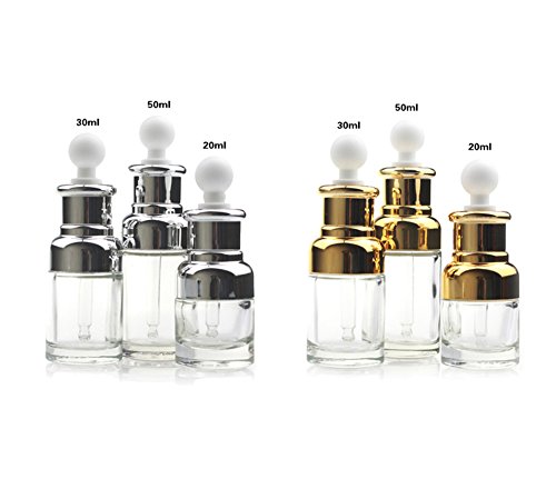 1pcs 30 ml/50 ml cuentagotas botella de aceite esencial de cristal transparente vacía de escala, rellenable, Elite líquido cosméticos Jar Pot Container Vial De Botellas con cristal pipeta cuentagotas