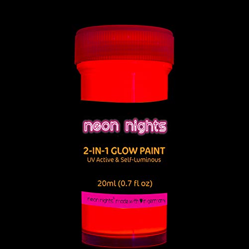 2 en 1 neon nights 8 x Pintura Resplandeciente En La Oscuridad Fosforescente Autoluminosa Color Neón Luminiscente