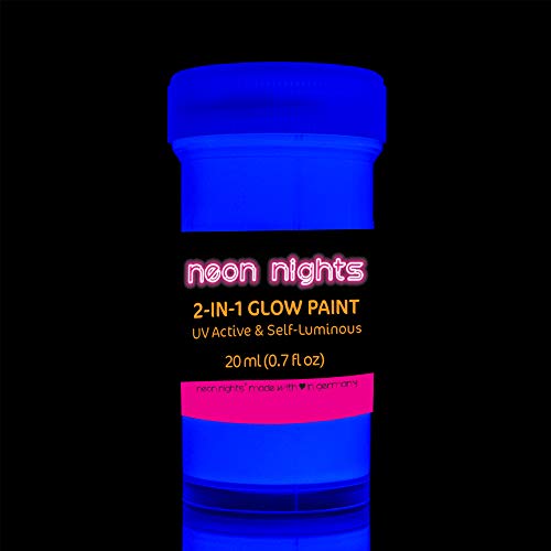 2 en 1 neon nights 8 x Pintura Resplandeciente En La Oscuridad Fosforescente Autoluminosa Color Neón Luminiscente
