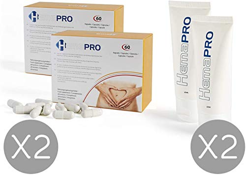 2 Hemapro Pills + 2 Hemapro Cream: Pastillas y Crema para prevenir y aliviar hemorroides
