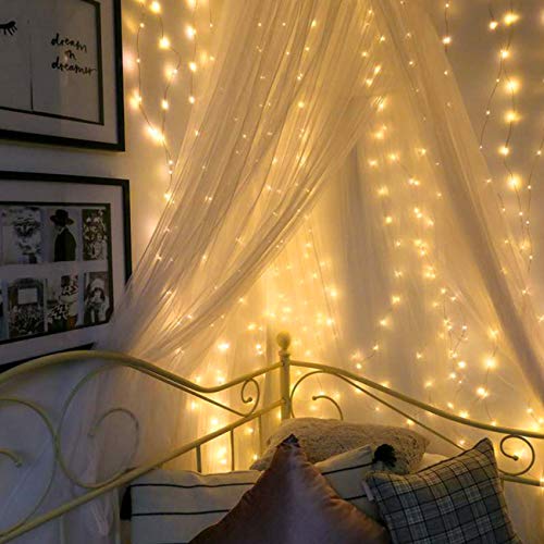 [2 Pack]Guirnalda Luces Exterior Solar, Kolpop Cadena de Luces 26 Metros 240 LED, 8 Modos de Luz, Decoración para Navidad, Fiestas, Bodas, Patio, Dormitorio Jardines, Festivales, etc (Blanco Cálido)
