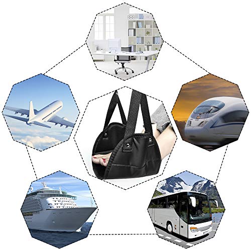 2 Paquete de Reposapiés Portátil, Accesorios de Viaje de Altura Ajustable de Viaje YuCool Reposapiés para Avión Tren de Oficina de Viaje Autobús-Negro