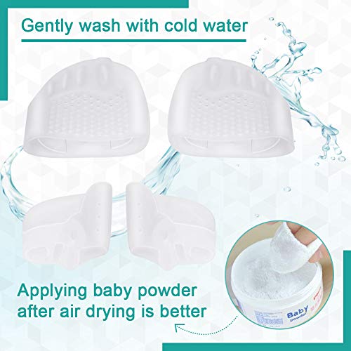 2 Pares Almohadillas metatarsianas para separador de dedos de gel, espaciador de juanetes para los pies con ortesis superpuestas, dedos de martillo, alivio del dolor de juanetes para pies descalzos