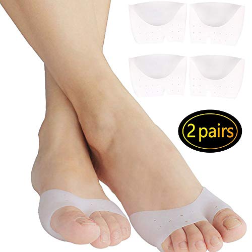2 pares de almohadillas de pie para cojines de metatarsianos alivio del dolor. Almohadilla de soporte de pies de gel de silicona para el neuroma de Morton, fascitis plantar y metatarsalgia.