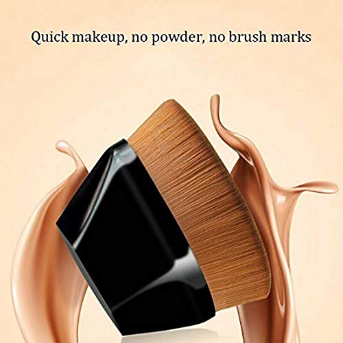 2 Pcs High-Density Seamless Foundation Brush BB Cream Makeup Brushes Loose Powder, Flawless Wand Foundation Brush Six Corners Powder Makeup Brushes (Rosa+negro)