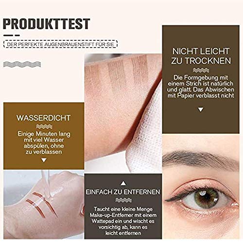 2 Piezas 4 Puntos Lápiz de Cejas, Horquilla Líquida Para Maquillaje de Ojos, Para el Maquillaje Ocular, Maquillaje Fácil de Quitar(Negro, Marrón)