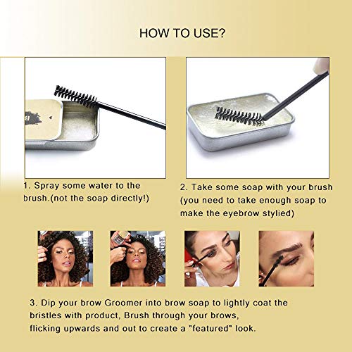 2 Piezas Jabón para Cejas, Eyebrow Soap Kit, Gel para Jabones de Cejas en 3D Crema, con Cepillo Jabón para dar Forma a Las Cejas,Impermeable de Larga Duración